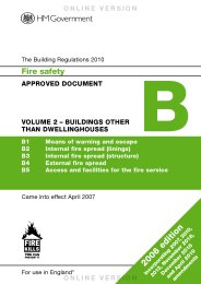 Fire safety - Volume 2 Buildings other than dwellinghouses (2006 edition incorporating 2007, 2010, 2013, November 2018, December 2018 and April 2019 amendments) (For use in England) (Superseded by Building Regulations 2010: Approved Documents B Fire safety - Volume 2: Buildings other than dwellings 2019 edition - for use in England on 30 August 2019)