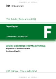 Ventilation. Volume 2: Buildings other than dwellings (2021 edition) (For use in England) (Revised June 2022)