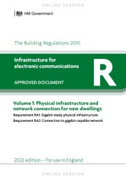 Volume 1: Physical infrastructure and network connection for new dwellings (2022 edition - for use in England) (For use from 26 December 2022)