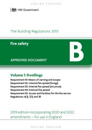Fire safety - Volume 1: Dwellings. 2019 edition incorporating 2020 and 2022 amendments (For use in England)