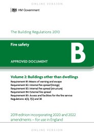 Fire safety - Volume 2: Buildings other than dwellings. 2019 edition incorporating 2020 and 2022 amendments (For use in England) (Superseded, remains current)