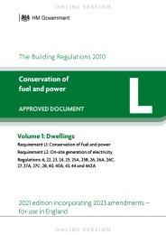 Conservation of fuel and power. Volume 1: Dwellings (2021 edition incorporating 2023 amendments - for use in England)