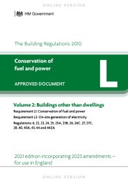 Conservation of fuel and power. Volume 2: Buildings other than dwellings (2021 edition incorporating 2023 amendments - for use in England)