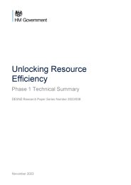 Unlocking resource efficiency. Phase 1 technical summary