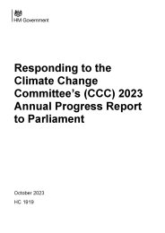 Responding to the Climate Change Committee's (CCC) 2023 annual progress report to Parliament
