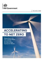 Accelerating to net zero. Responding to the CCC progress report and delivering the clean energy superpower mission (HC 468)