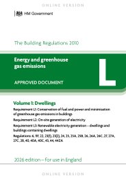Energy and greenhouse gas emissions. Volume 1: Dwellings. 2026 edition - for use in England (Applicable to works from 24 March 2027) (Revised September 2026)