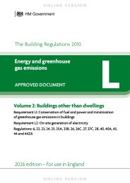 Energy and greenhouse gas emissions. Volume 2: Buildings other than dwellings. 2026 edition - for use in England (Applicable to works from 24 March 2027) (Revised September 2026)