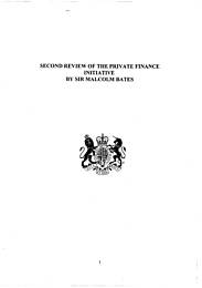 Second review of the private finance initiative by Sir Malcolm Bates