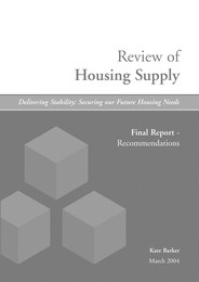 Review of housing supply - delivering stability: securing our future housing needs. Final report - recommendations