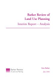 Barker review of land use planning: interim report - analysis