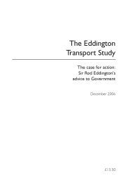 Eddington transport study - the case for action: Sir Rod Eddington's advice to Government