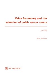 Value for money and the valuation of public sector assets