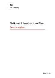 National infrastructure plan - financial update