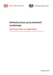 Infrastructure procurement routemap - technical note on application