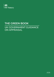 Green book - UK Government guidance on appraisal