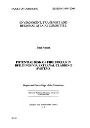 Potential risk of fire spread in buildings via external cladding systems (HC 109 of session 1999-2000)