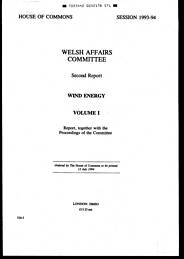 Wind energy (HC 336-I of session 1993-94)