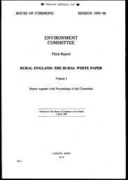 Rural England: the rural white paper (HC 163-I of session 1995-96)