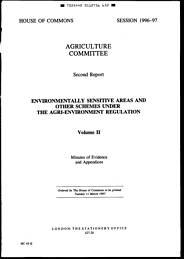 Environmentally sensitive areas and other schemes under the agri-environment regulation (HC 45-II of session 1996-97)