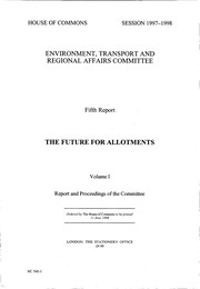 Future for allotments (HC 560-I of session 1997-89)