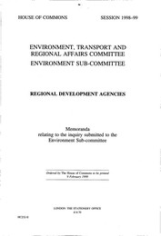 Regional development agencies (HC 232-II of session 1998-99)