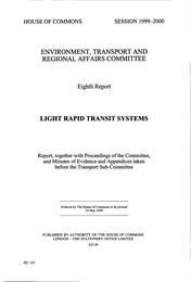 Light rapid transit systems (HC 153 of session 1999-2000)