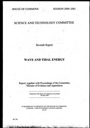 Wave and tidal energy (HC 291 of session 2000-01)