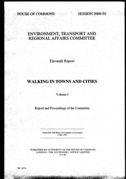 Walking in towns and cities (HC 167-I of session 2000-01)