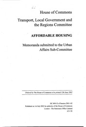 Affordable housing (HC 809-II of session 2001-02)