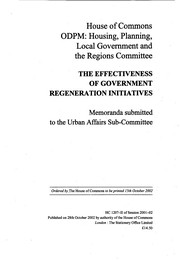 Effectiveness of Government regeneration initiatives (HC 1207-II of session 2001-02)