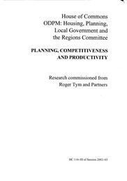 Planning, competitiveness and productivity (HC 114-III of session 2002-03)