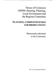 Planning, competitiveness and productivity (HC 114-II of session 2002-03)