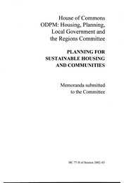 Planning for sustainable housing and communities (HC 77-II of session 2002-03)
