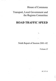 Road traffic speed (HC 557-II of session 2001-02)
