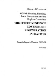 Effectiveness of government regeneration initiatives (HC 76-I of session 2002-03)