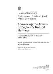 Conserving the jewels of England's natural heritage (HC 475 of session 2003-2004)