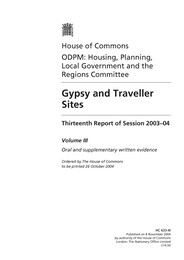 Gypsy and traveller sites (HC 633-III of session 2003-04)