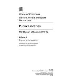 Public libraries (HC 81-II of session 2004-05)