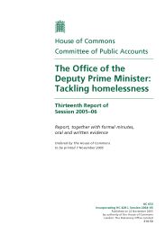 Office of the Deputy Prime Minister: tackling homelessness (HC 653 of session 2005-06)