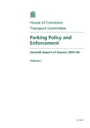 Parking policy and enforcement (HC 748-I of session 2005-06)