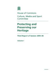 Protecting and preserving our heritage (HC 912-I of session 2005-06)