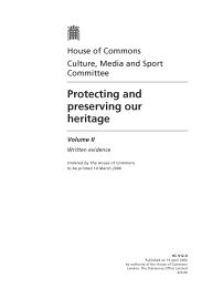 Protecting and preserving our heritage (HC 912-II of session 2005-06)