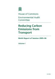 Reducing carbon emissions from transport (HC 981-I of session 2005-06)