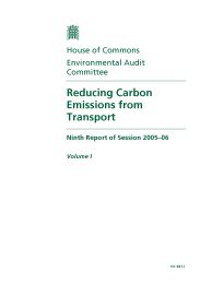 Reducing carbon emissions from transport (HC 981-I of session 2005-06)