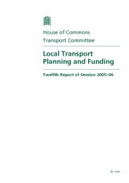 Local transport planning and funding (HC 1120 of session 2005-06)