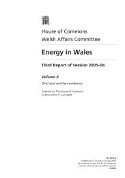 Energy in Wales (HC 876-II of session 2005-06)