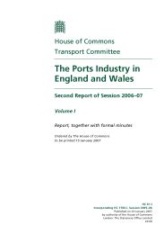 Ports industry in England and Wales (HC 61-I of session 2006-07)