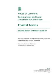 Coastal towns (HC 351 of session 2006-07)