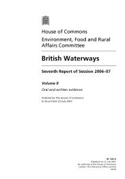 British waterways (HC 345-II of session 2006-07)